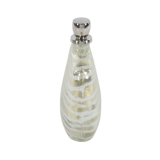 16" Gold & Silver Glass Decorative Bottle